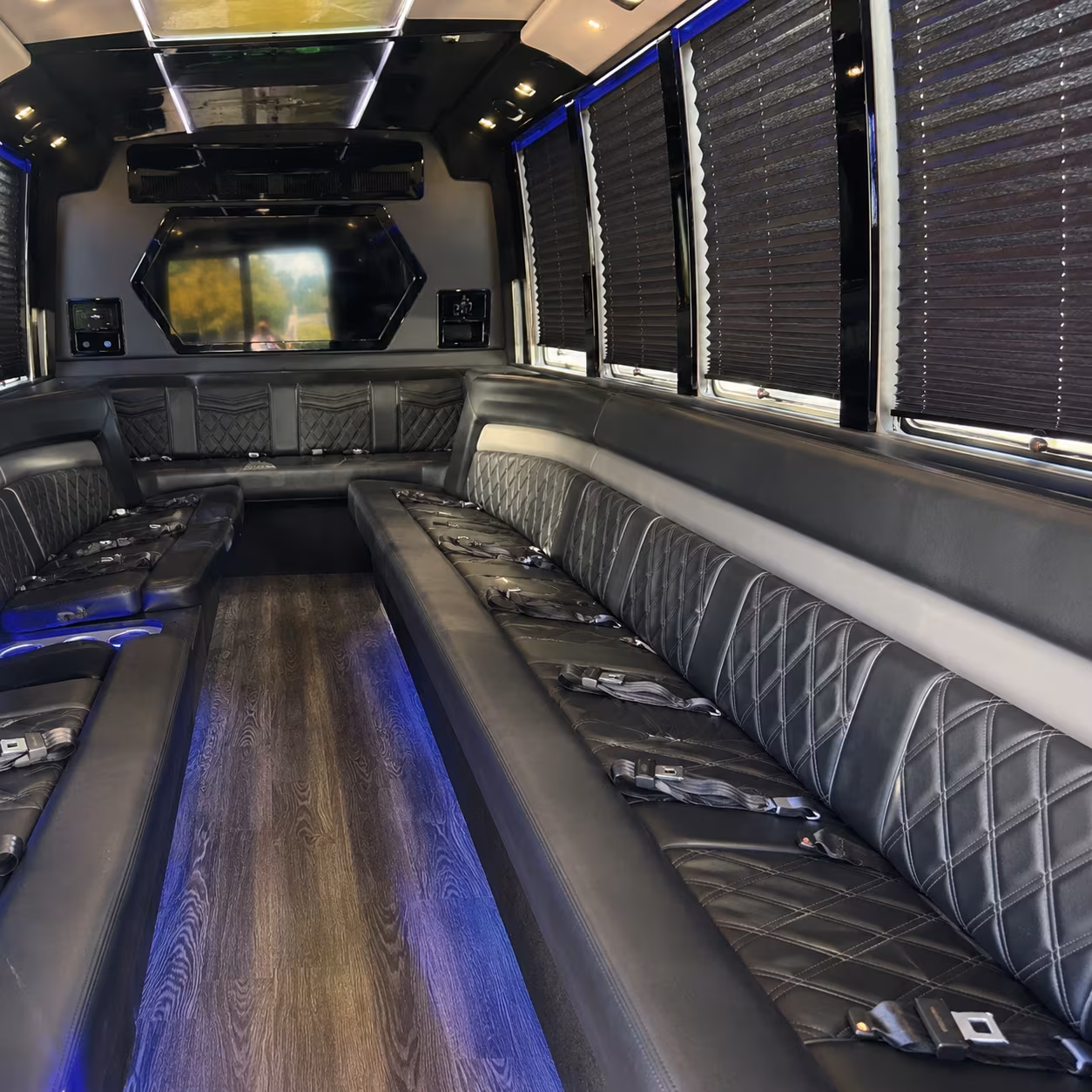 Anchorage Birthday, Sweet 16, & Quinceañera Transportation party bus interior