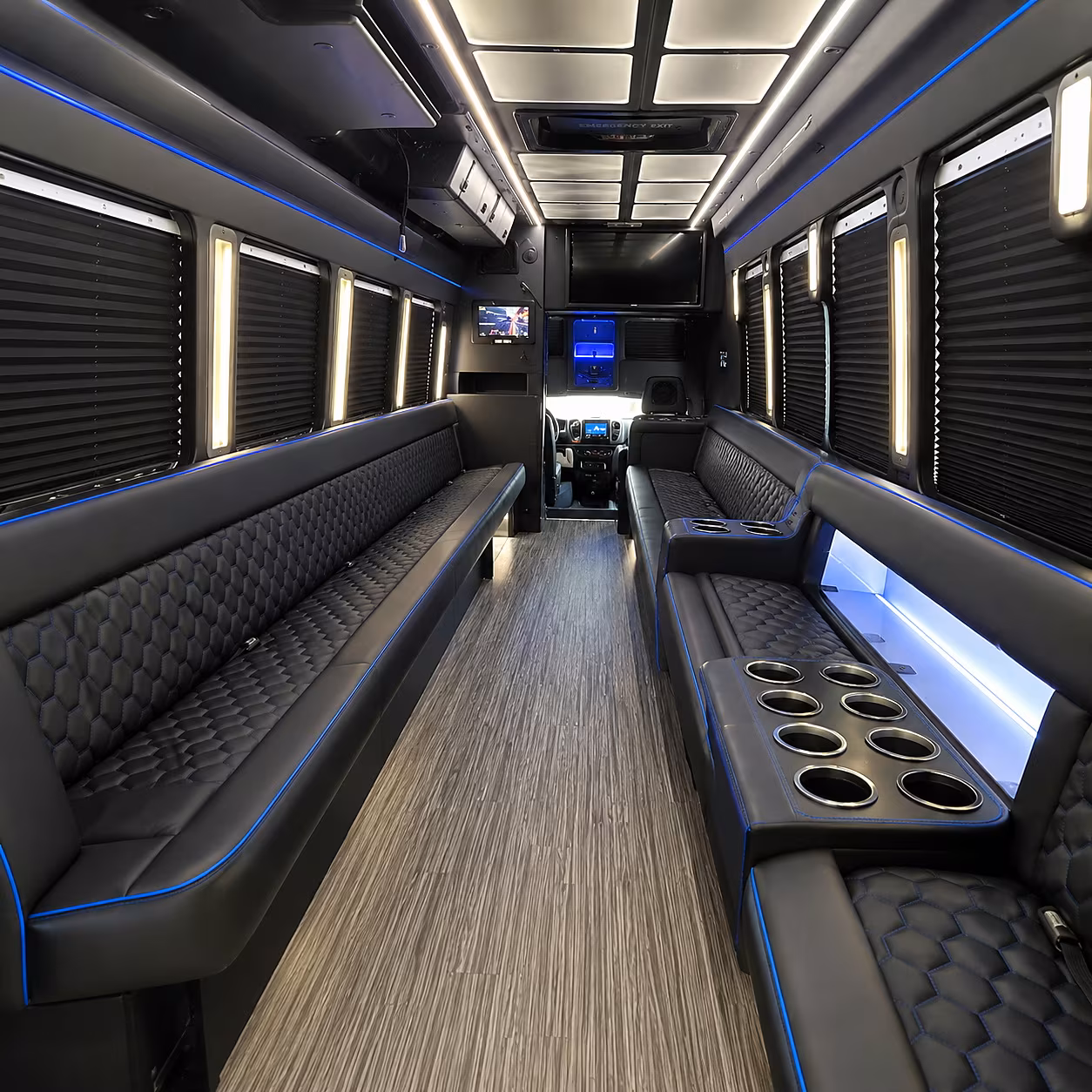 Anchorage Wedding Transportation party bus interior