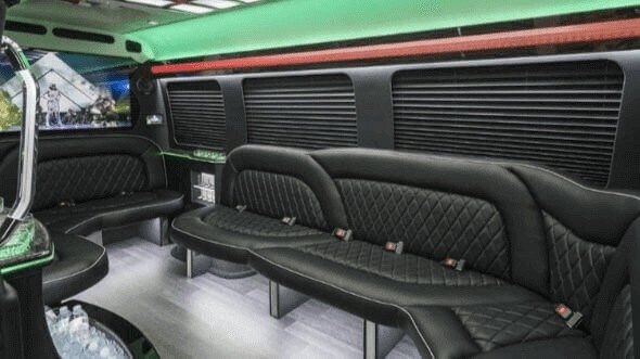 Interior of Charter Bus Company Talkeetna's 14 Passenger Sprinter Limousine in Talkeetna