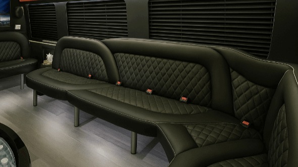 Interior of Charter Bus Company Wasilla's 18 Passenger Party Bus in Wasilla