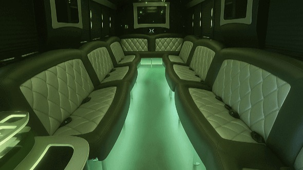 Interior of Charter Bus Company Palmer's 25 Passenger Party Bus in Palmer