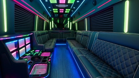 25 passenger party bus interior