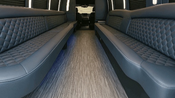 Interior of Charter Bus Company Portage's 28 Passenger Party Bus in Portage