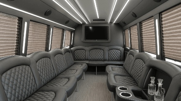 Interior of Charter Bus Company Hope's 30 Passenger Party Bus in Hope