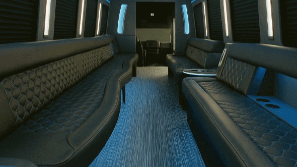 Interior of Charter Bus Company Wasilla's 30 Passenger Party Bus in Wasilla