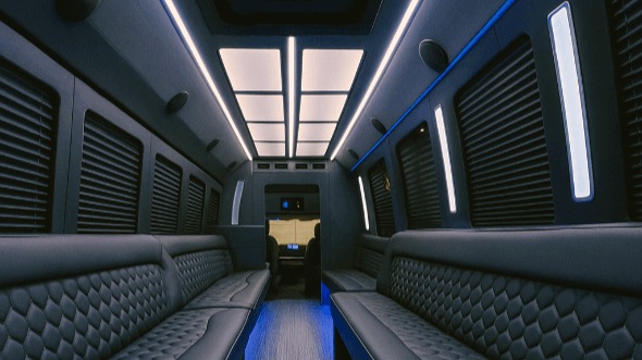 Interior of Charter Bus Company Hope's 40 Passenger Party Bus in Hope