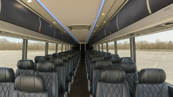 Interior of Charter Bus Company Anchorage's 46 Passenger Charter Bus in Anchorage