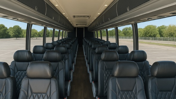 Interior of Charter Bus Company Anchorage's 47 Passenger Charter Bus in Anchorage