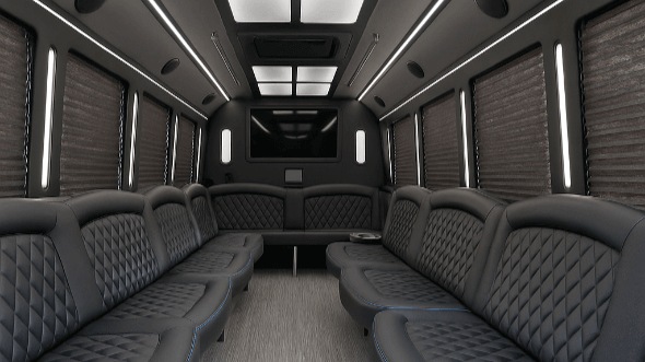 Interior of Charter Bus Company Seward's 50 Passenger Party Bus in Seward
