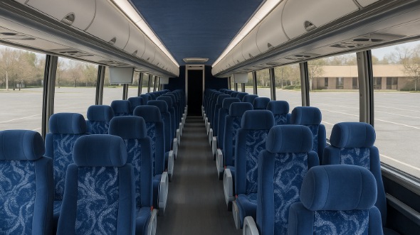 Interior of Charter Bus Company Anchorage's 51 Passenger Charter Bus in Anchorage