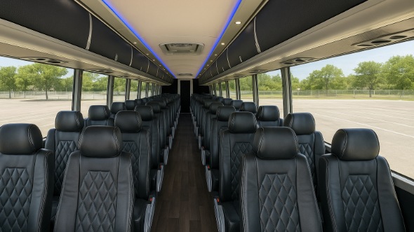 Interior of Charter Bus Company Anchorage's 55 Passenger Charter Bus in Anchorage