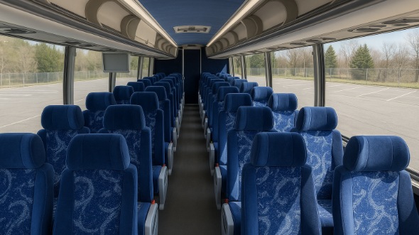 Interior of Charter Bus Company Anchorage's 56 Passenger Charter Bus in Anchorage